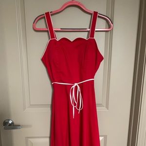 Vintage Red Scallop Dress